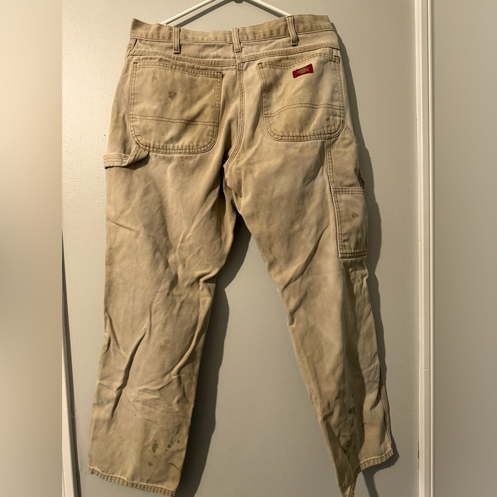 Dickies Carpenter Pants Mens Size 32 Brown Trashed Distressed